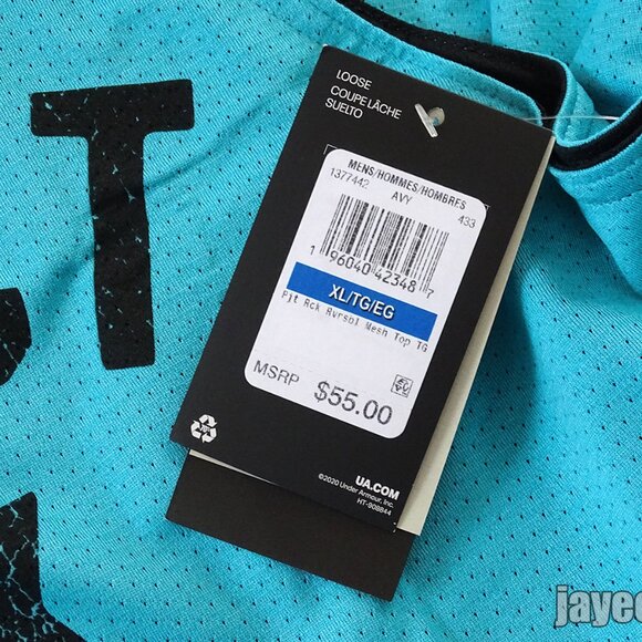 $55 UNDER ARMOUR PROJECT ROCK REVERSIBLE MESH TANK 1377442-433 GLACIER BLUE XL - Picture 10 of 10